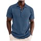 thumbnail image 4 of Ceisia Men's Regular Straight Short Sleeve Polo Shirt Ribbed Texture Cotton Blend Spring Summer Shirt Gift, 4 of 7