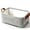 Light Gray, variant on Large Storage Basket with Handles, Fabric Storage Bin Organizer for Toys Books Clothes, Corduroy Nursery Storage Basket with Faux Leather Handles for Living Room, Bedroom, and Closet