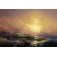 thumbnail image 2 of Aivazovsky, Ivan 18x13 White Modern Wood Framed Museum Art Print Titled - The Ninth Wave, 2 of 4