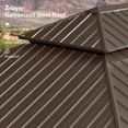 thumbnail image 5 of PURPLE LEAF 12 X 24 Outdoor Hardtop Gazebo Wide Aluminum Frame Metal Double Roof Heavy Duty Netting and Curtains Permanent Hard Top Pavilion Patio Deck Backyard Garden Navy Blue, 5 of 9