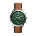 thumbnail image 1 of Fossil Reloj cronógrafo de cuero y acero inoxidable de cuarzo neutro para hombre Color: plateado/verde marrón (Modelo: FS5963), 1 of 7