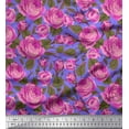 thumbnail image 1 of Soimoi Silk Fabric Leaves & Rose Floral Fabric Prints By Yard 42 Inch Wide, 1 of 3