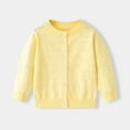 thumbnail image 2 of CYRBOKO Toddler Girls Cardigans, Casual Long Sleeve Breathable Crew Neck Fall Sweaters Yellow Size 7-8 T, 2 of 9