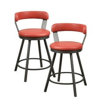 OakvillePark Belmar Swivel Counter Height Barstool (Set of 2), Red