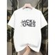 thumbnail image 1 of Men'S Casual "JACK & JONES" Graphic T-Shirt - Navy Blue, Short Sleeve, Round Neck, Lightweight & Breathable for Summer, Casual Attire, Casual Summer Wear | Graphic Tee | Comfortable Fit, PLUS SIZE, 1 of 8