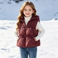 thumbnail image 6 of Besolor Toddler Kids Girls Clothes Puffer Vests Fall Winter Fleece Lined Thicken Warm Sleeveless Zipper Hoodies down Jackets with Pocket(18-24 Months,Wine), 6 of 7