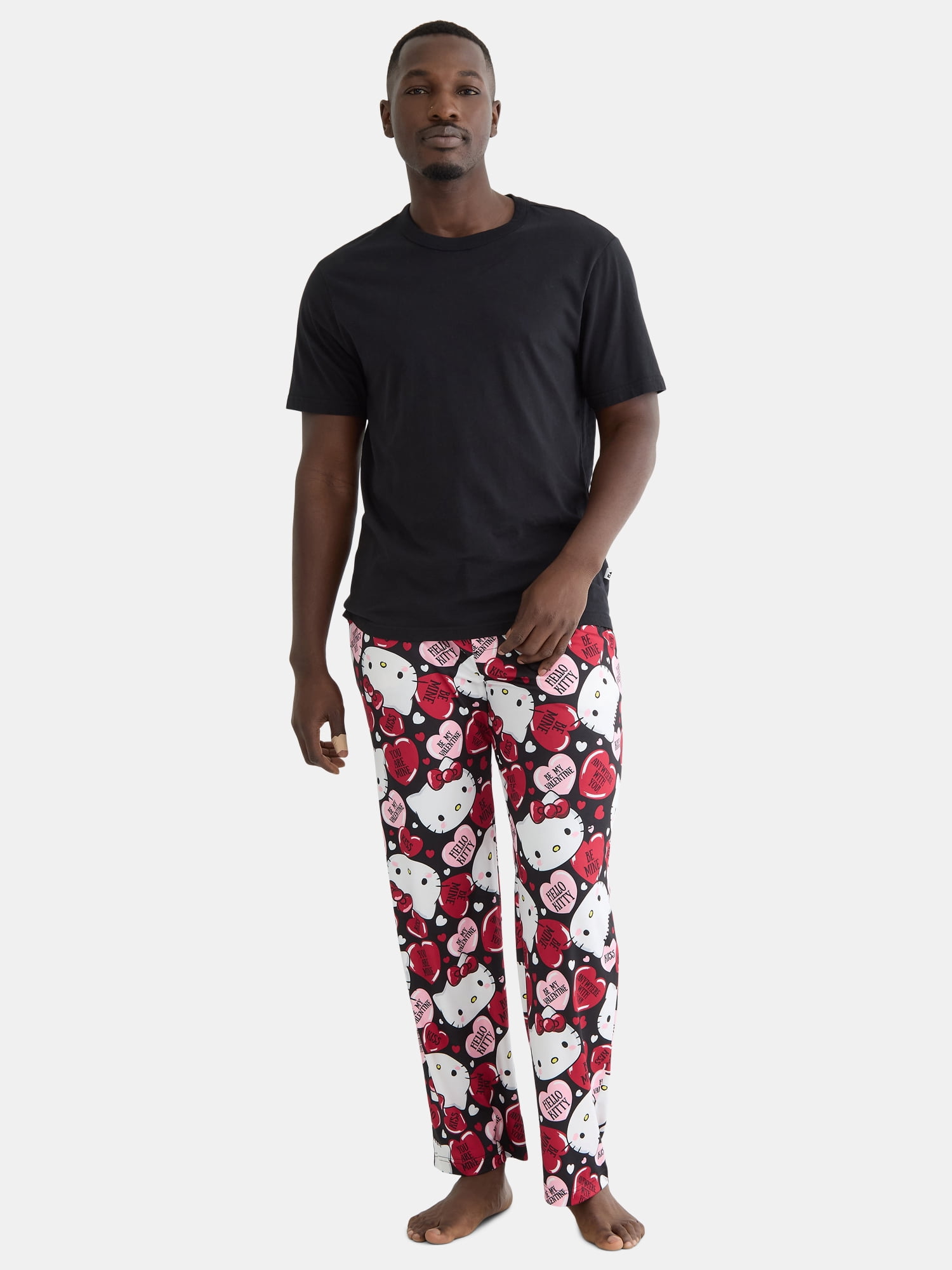 Hello Kitty Men's Valentine's Day Pajama Sleep Pants, Sizes S-2XL
