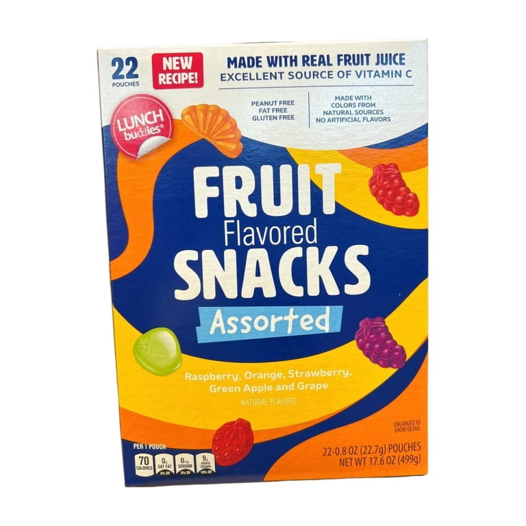 Lunch Buddies Fruit Flavored Snacks, Assorted Flavors, Peanut Free