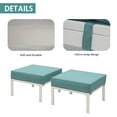 thumbnail image 2 of Heynemo 2 Pcs Outdoor Patio Ottomans Aluminum Frame Footstool with Thick Cushion,White, 2 of 5