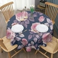 thumbnail image 3 of Pioneer Flower Floral Print Pattern Round Tablecloth 60"x60",Wrinkle Wipeable Table Cloth for Kitchen Dining Room Picnic Patio Party, 3 of 6