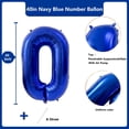 thumbnail image 2 of Globo con números de aluminio LVMOQIQIU, 40 cm, azul marino, 0, decoración de fiesta, 2 of 7