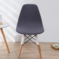 thumbnail image 4 of Stretchable Shell Chair Seat Cover Solid Color Removable Polyester Mid-Century dark gray, 4 of 8