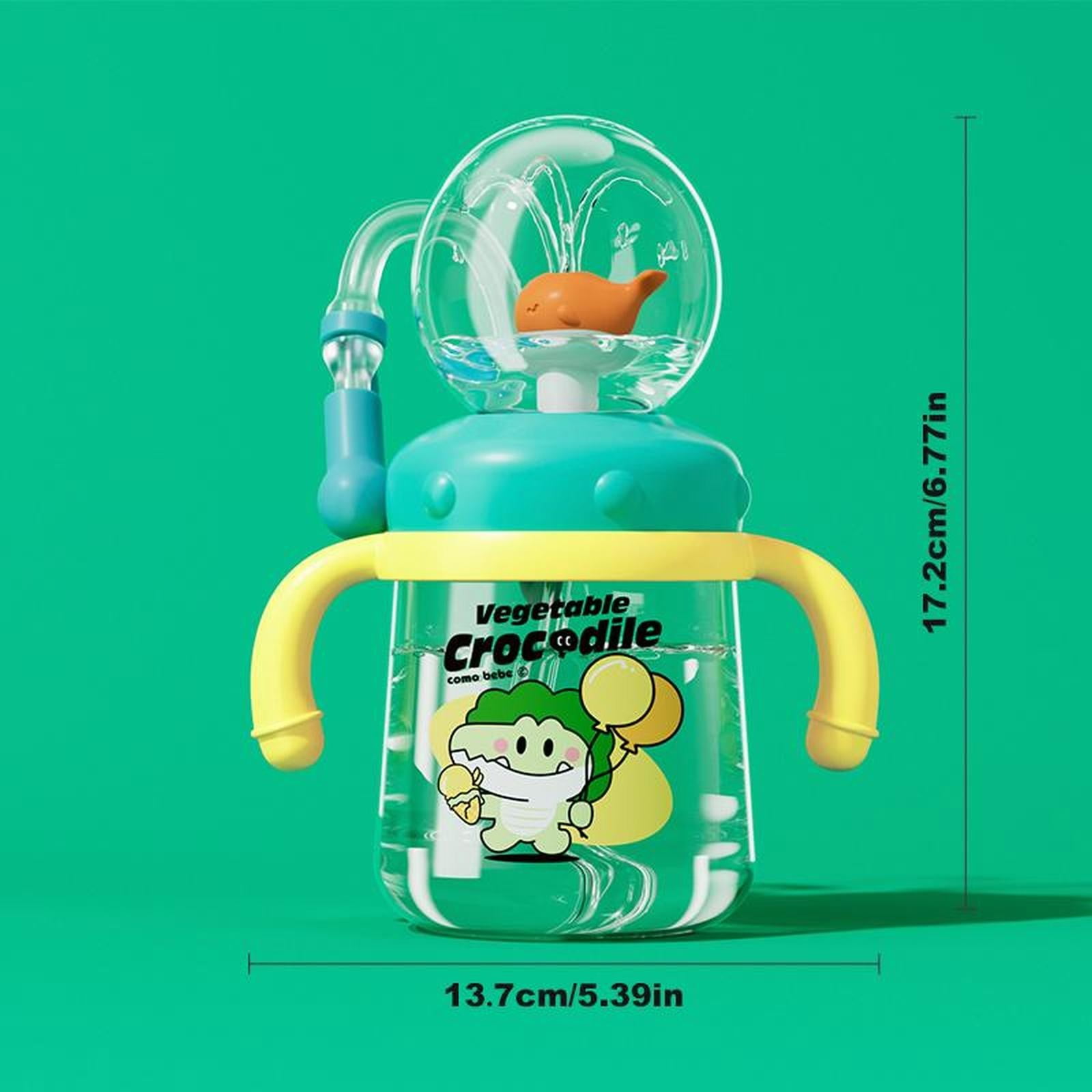 Piwvid 220ml Cute Leak-Proof Sippy Cup with Squirt Top, 2025 New Design Weighted Sport Water Bottle for Kids, Gym, Camping, and Travel, Plastic