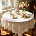 thumbnail image 4 of White Lace Jacquard Small Square Tablecloth for End Side Coffee Table Cover Home Decoration by Elapind, 4 of 6