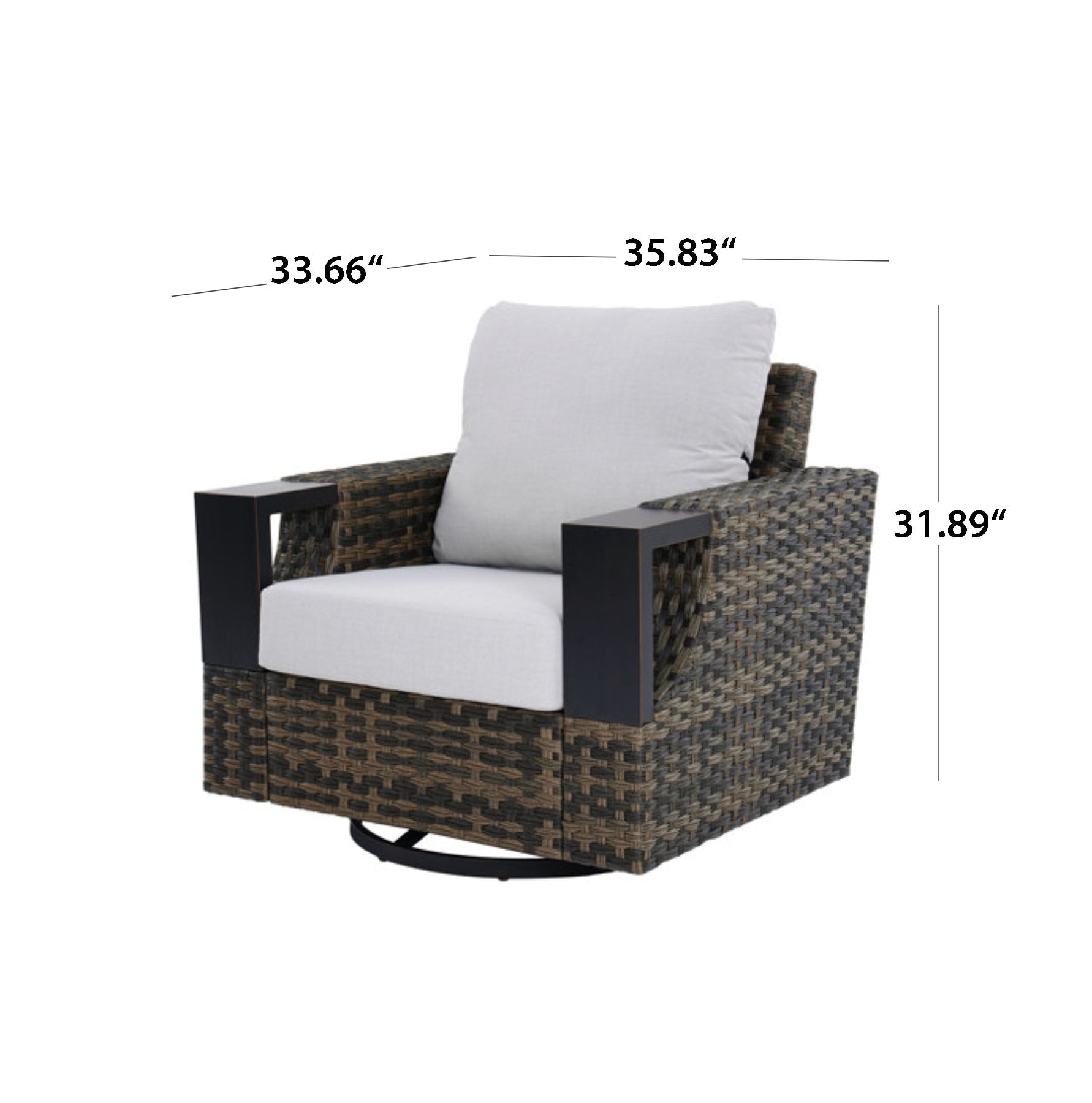 Better Homes & Gardens Rockport Club Swivel Chairs, Brown, 2 Pack