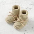 thumbnail image 4 of Baby Shoes + Gloves Set Knit Newborn Girls Boys Boots Mitten Fashion Butterfly-knot Toddler Infant Slip-On Bed Shoes Hand Made, 4 of 7