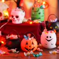 thumbnail image 3 of Cubos de caramelo para Halloween, 12 piezas, soporte para dulces, macetas para dulces, calabaza, fantasma, Calavera, cubo con asa, suministros para fiestas, 3 of 4