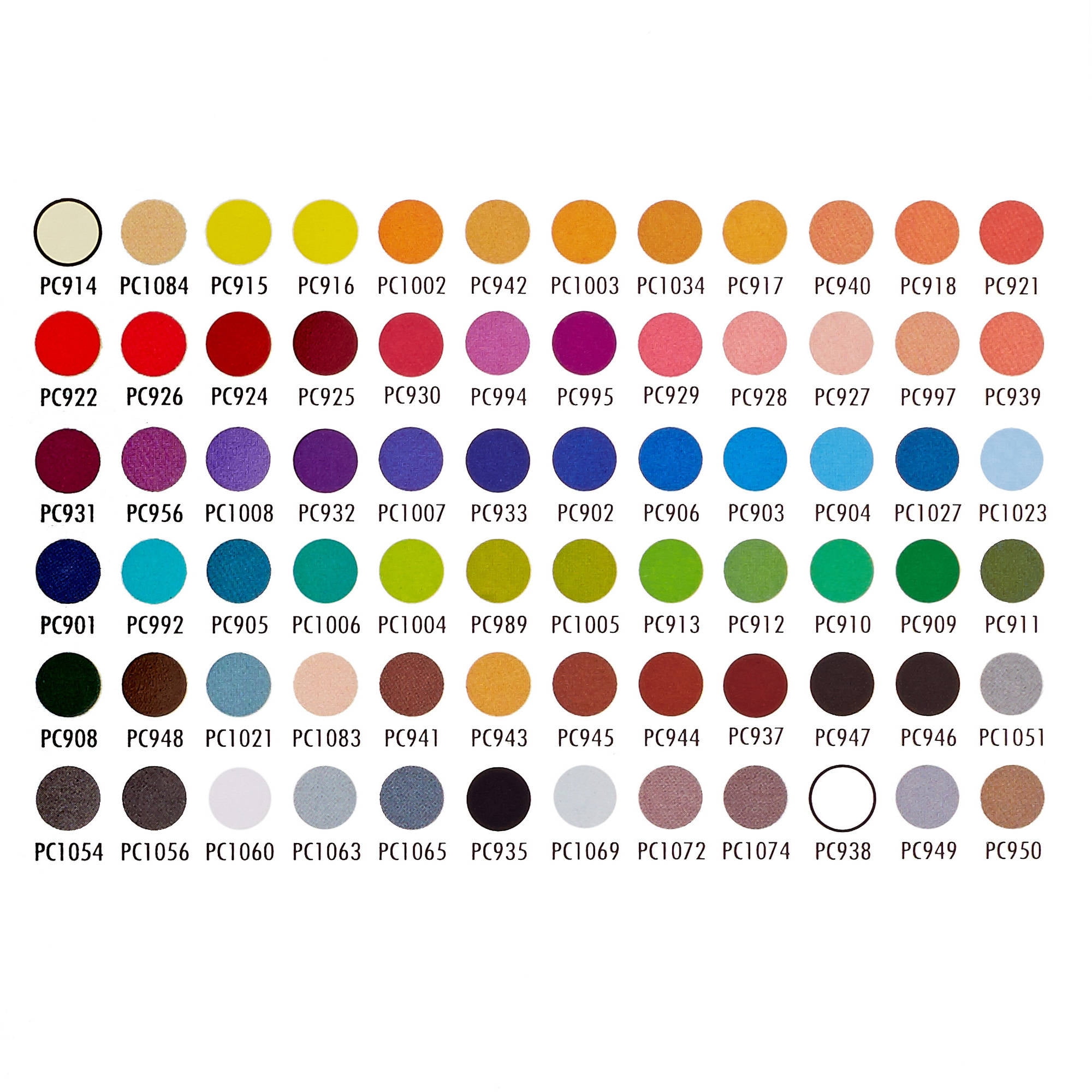 Prismacolor Blank Color Chart 72