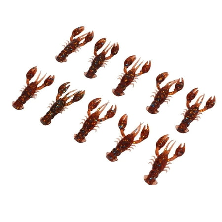 Crawdad Soft Bait 10pcs Soft Fishing Lure For Bass Fishing Green Blue Luminous Dark Red Dark Brown