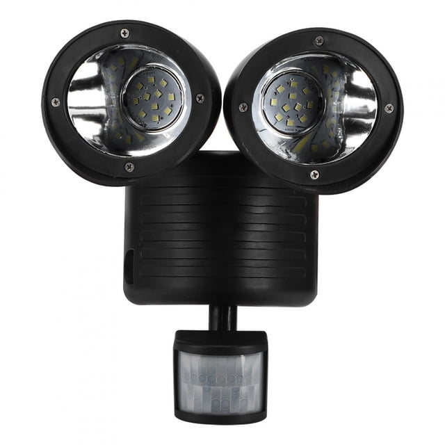 Lámpara Solar, Luz De Jardín LED Resistente A La Guerra, Césped Al Aire Libre De Dos Cabezas Para Patios Traseros De Parques De Entrada Mgaxyff Negro