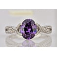 thumbnail image 3 of Arista 1 7/8 Carat T.W. Created Amethyst and White Sapphire Women's Twisted Shank Engagement Ring in Sterling Silver, 3 of 3