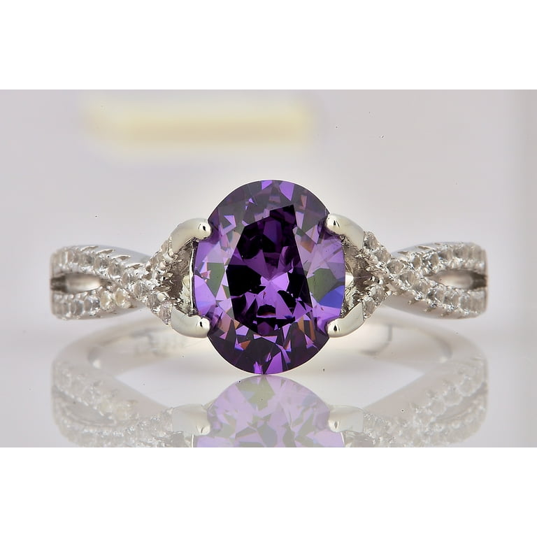 Arista 7/8 Carat Created Amethyst and White Sapphire - Main Image