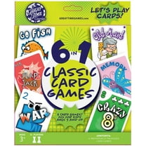Kids Card Game Set. 6 Decks, includes Go Fish, Old Maid, Crazy 8's , Memory, Slap Jack and War (Walmart Exclusive)
