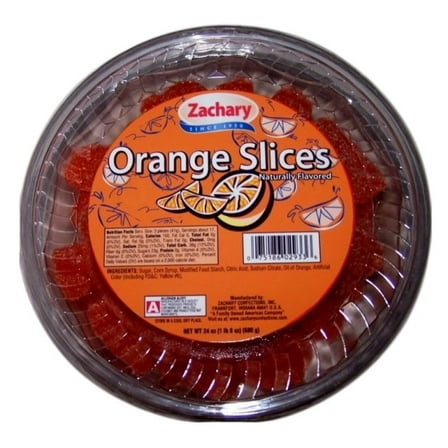 Zachary 02-933 Orange Flavor Jelly Slices Tub 24 oz.