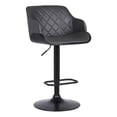 thumbnail image 2 of Home Square Faux Leather Barstool with Metal Base in Gray - Set of 2, 2 of 6