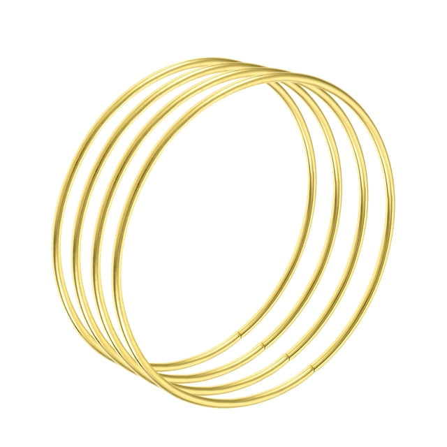 Unique Bargains 100mm(4') OD Metal Craft Hoops Rings Iron Gold Tone 4 Pack