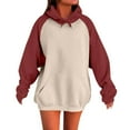 thumbnail image 3 of Oversized Hoodies for Women 2025 Fall Winter Long Sleeve Color Block Hooded Sweatshirt with Pockets Pullover Tops, 3 of 7