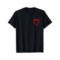 thumbnail image 2 of Red Heart Cool Love Heart Graphic Valentines Day Men Women T-Shirt, Short sleeves, Round Neck Tees, 2 of 7