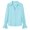 Blue, variant on Women's Shirt Long Sleeve Elegant Solid Work Casual Button Down Puff Sleeve Blouse V Neck Flare Cuffs Point Collar Tailored Office Top