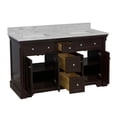 thumbnail image 5 of Sydney 60" Double Bathroom Vanity with Chocolate Cabinet and Carrara Marble Top, 5 of 6