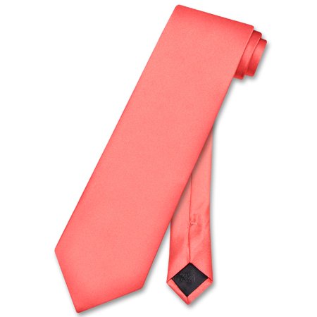 Coral Tile - Vesuvio Napoli NeckTie Solid CORAL PINK Color Men's Neck Tie