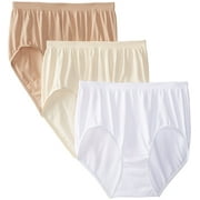 Bali Women's 3 Pack Comfort Revolution Brief Panty, Light Denim/In The Navy/White Eyelet Print, 10/11