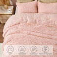 thumbnail image 3 of Fluffy Queen Comforter Set - Pink Fleece Soft Comforter for Queen Size Bed, Luxury Warm Bedding Set for Winter, Fuzzy Bed Set 3 Pieces (1 Comforter, 2 Pillowcases), 3 of 7