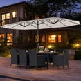 thumbnail image 4 of Gymax 11 PCS Patio Dining Set w/ 15ft Double-Sided Patio Umbrella (Base Included) Beige, 4 of 6