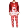 thumbnail image 1 of Pijamas Navideñas Conjuntos de pijamas de 2 piezas Ropa para el hogar con estampado de muñeco de nieve para padres e hijos Kuymtek Rojo*papá T 24 para Unisex, 1 of 9