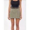 thumbnail image 4 of High-Waist Mini Pleated Cotton Skort with Belt, 4 of 5