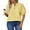 Yellow, variant on UVN Summer Blouses for Women Short Sleeve Shirts Ladies Hollow Out Lace Blouse V Neck Dressy Casual Tops