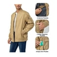 thumbnail image 3 of Little Donkey Andy Men's Lightweight Bomber Jacket Windproof Water Resistant Windbreaker for Golf Hiking (Khaki XL), 3 of 6