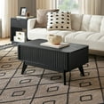 thumbnail image 3 of Mopio Lift-Top Coffee Table with Storage, Fluted Design, Black Oak Finish, 3 of 8