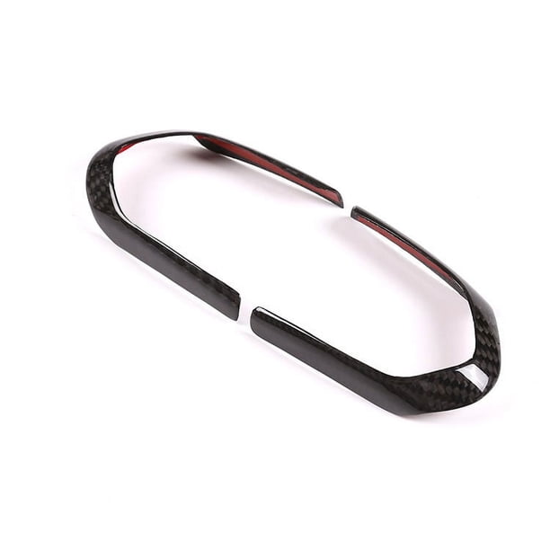 Decoración de lentejuelas para volante de coche, 2 piezas ABS cromado/fibra de carbono, marco decorativo para volante de coche, ajuste para volante