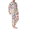 thumbnail image 2 of Lsque Passport Stamp Pattern Long Sleeve Pajama Set for Men - Soft 2-Piece Sleepwear and Loungewear Set with Pockets, Comfy Nightwear-XX-Large, 2 of 7