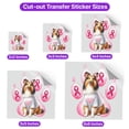 thumbnail image 5 of Faith Love Hope Shetland Sheepdog Breast Cancer Awareness Survivor Cutout Transfer Sticker Sheltie Dog Lover Gifts Transparent Decal Art Decor - 02017, 5 of 5
