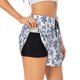 thumbnail image 1 of Balery Dark Blue Snowflakes Pantalones cortos deportivos para mujer con forro y dos bolsillos, elásticos, para entrenamiento, gimnasio, yoga-X-Large, 1 of 7