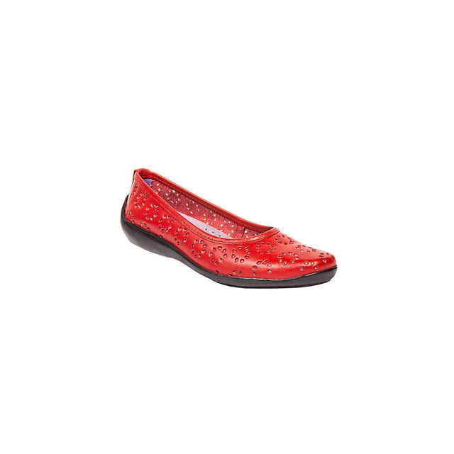 FLATS BALERINA CASUALES JULIO DE MUCHA MUJER DAMA ROJO PIEL 903 LEON 903p