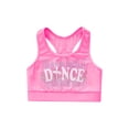 thumbnail image 3 of CHICTRY Kids Girls Sports Vest Sleeveless Shiny Rhinestone Racerback Crop Top Gymnastics Dance Tops Pink 8, 3 of 5