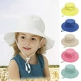 thumbnail image 2 of NUZYZ Summer Children Hat Big Brim Unisex Windproof Fixed Strap Sun Protection Anti-UV Breathable Portable Camping Beach Travel Sun Hat Cap, 2 of 8